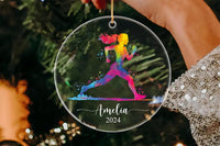 Custom Running Ornament, Personalized Runner Girl Acrylic Ornament