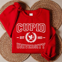 Cupid University Sweatshirt, Cute Valentine's Day Graphic Sweatshirt