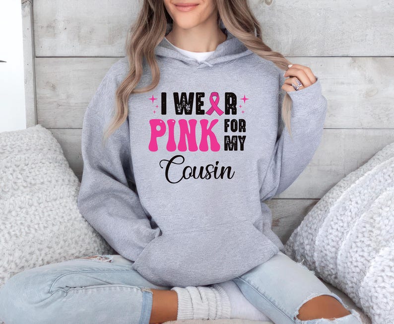 I Wear Pink for Custom Hoodie, Cancer Awareness Hoodie