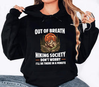 Out of Breath Hiking Society Hoodie, Funny Hiking Hoodie