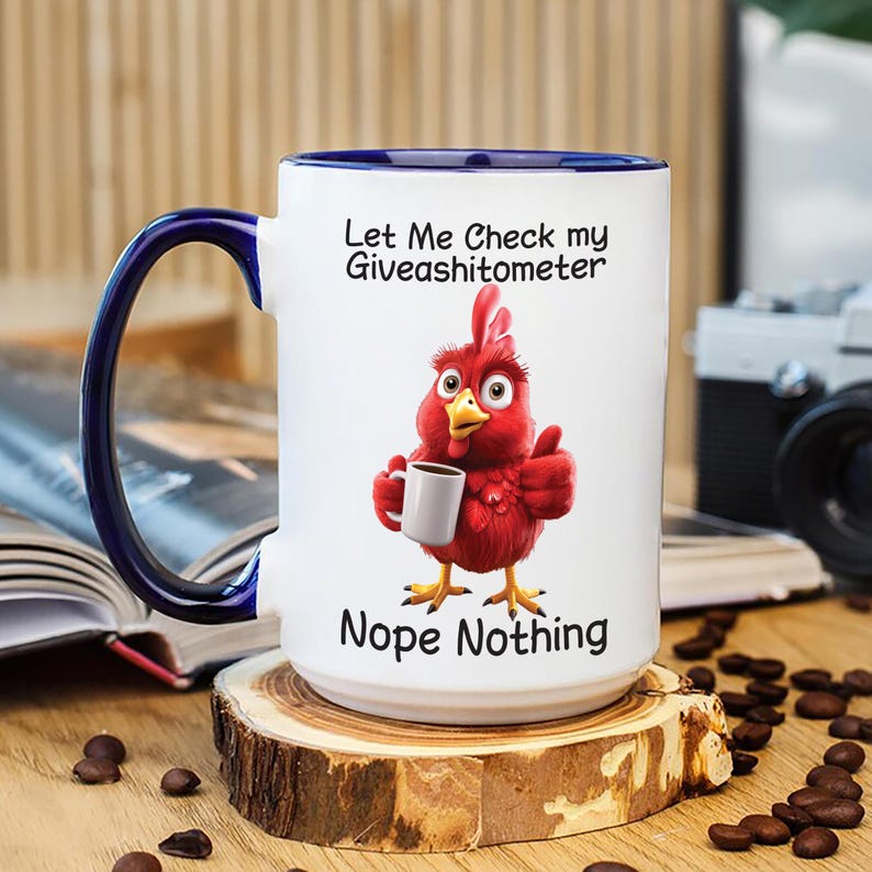 Funny Giveashitometer Coffee Mug, Let Me Check Nope Nothing, Sarcastic Ceramic Mug, Humor Gift for Coworker, Friend, Office Decor