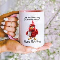 Funny Giveashitometer Coffee Mug, Let Me Check Nope Nothing, Sarcastic Ceramic Mug, Humor Gift for Coworker, Friend, Office Decor