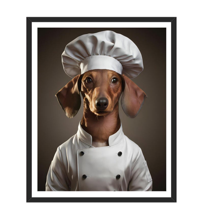 Personalized Chef Pet Portrait, Custom Dog or Cat Painting, Funny Cooking Gifts for Chefs