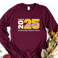 Custom Class of 2025 Senior Long Sleeve Shirt, Personalized Senior 2025 Shirt