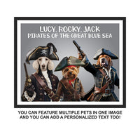 Custom Pirate Dog Portrait from Photo, Personalized Pet Painting Gift for Dog Dad, Mom, Funny Wall Art Canvas Decor, Printable Poster Print