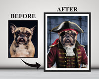 Custom Pirate Dog Portrait from Photo, Personalized Pet Painting Gift for Dog Dad, Mom, Funny Wall Art Canvas Decor, Printable Poster Print