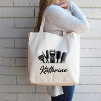 Personalized Name Hairdresser Tote Bag, Custom Hair Stylist Tote Bag