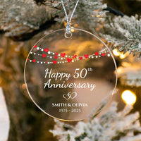 Wedding Anniversary Ornament, Personalized Wedding Acrylic Ornament