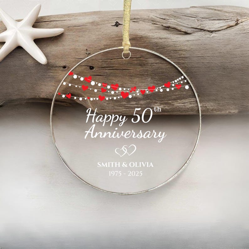 Wedding Anniversary Ornament, Personalized Wedding Acrylic Ornament