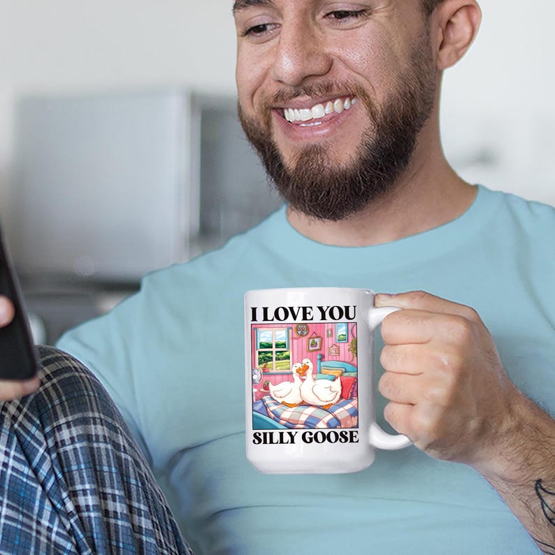 Silly Goose I Love You Mug, Cute Romantic Coffee Cup