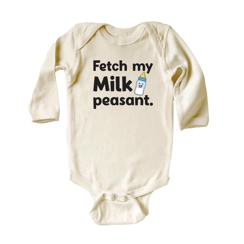 Fetch My Milk Peasant Baby Bodysuit