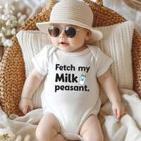 Fetch My Milk Peasant Baby Bodysuit