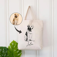 Personalized Pet Photo Tote Bag, Custom Dog Mom Tote Bag