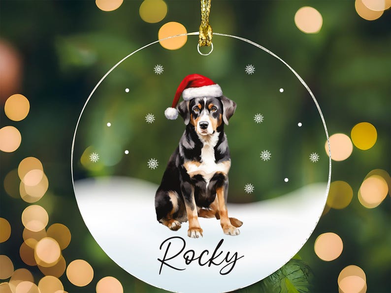 Personalized Pet Ornament, Custom Christmas Dog Acrylic Ornament