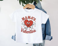 Mama's Valentine Baby Bodysuit, Retro Valentine Day Kids Outfit