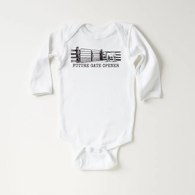 Future Gate Opener Baby Bodysuit, Cute Country Baby Outfit