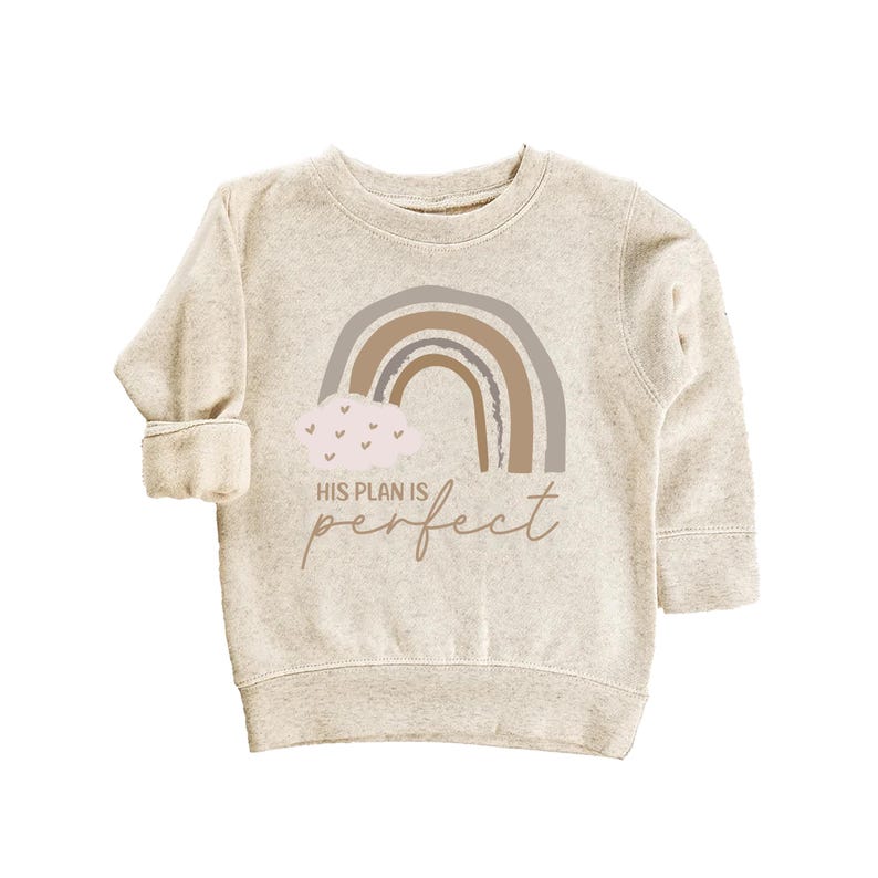 His Plan Is Perfect Baby Sweatshirt, Rainbow Christian Baby Outfit