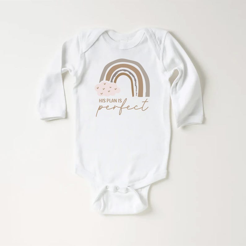 His Plan Is Perfect Baby Sweatshirt, Rainbow Christian Baby Outfit