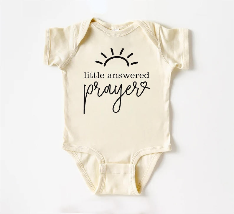 Little Answered Prayer Baby Shirt, Cute Religious Baby Outfit