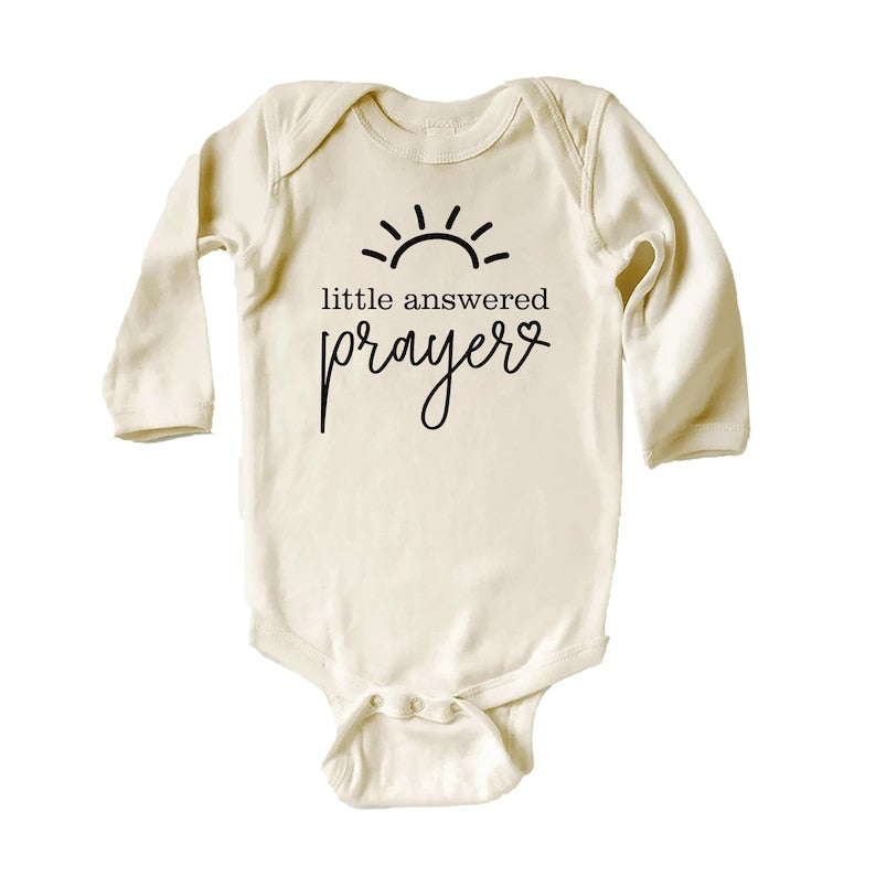 Little Answered Prayer Baby Shirt, Cute Religious Baby Outfit