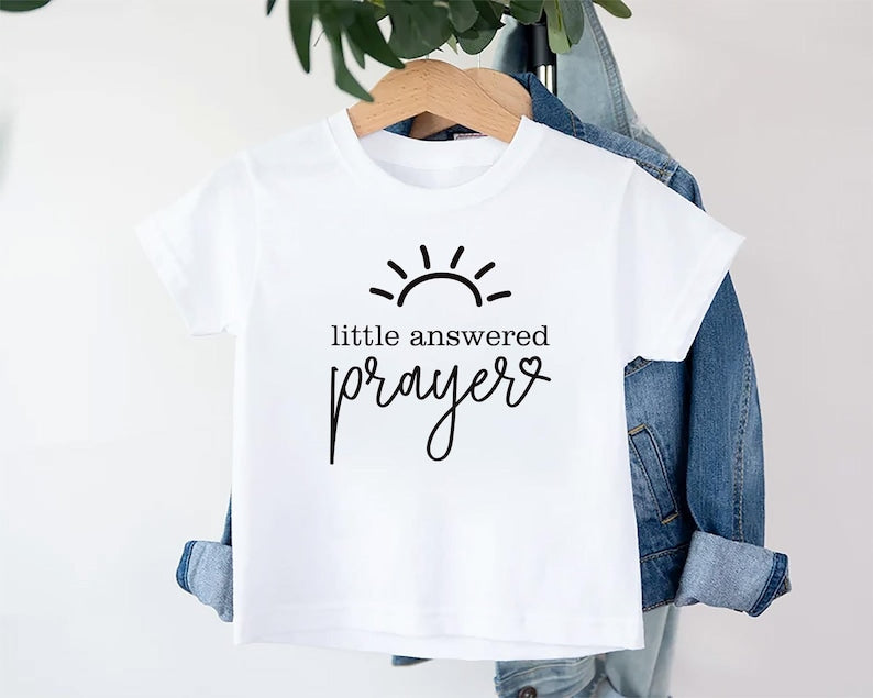 Little Answered Prayer Baby Shirt, Cute Religious Baby Outfit