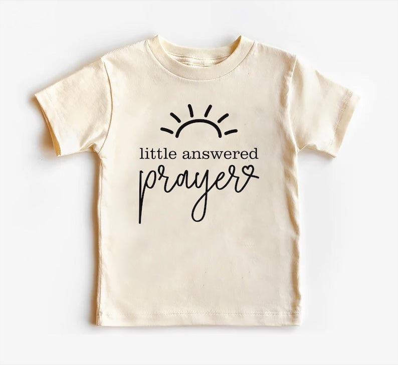 Little Answered Prayer Baby Shirt, Cute Religious Baby Outfit