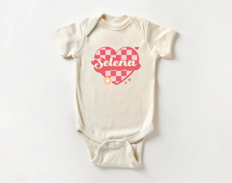 Custom Love Heart Baby Bodysuit, Adorable Kids Valentine's Outfit Gift