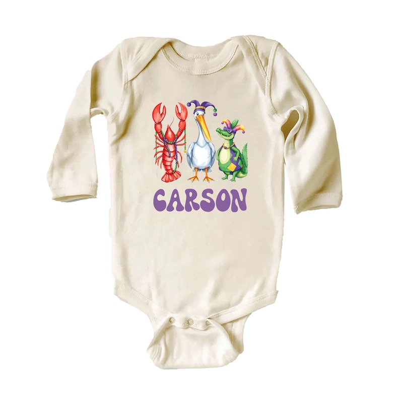 Personalized Mardi Gras Baby Shirt, Adorable Mardi Gras Parade Outfit for Boys and Girls