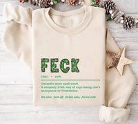 Feck Irish Sweatshirt, Shamrock Sweatshirt, St. Patrick's Day Sweatshirt