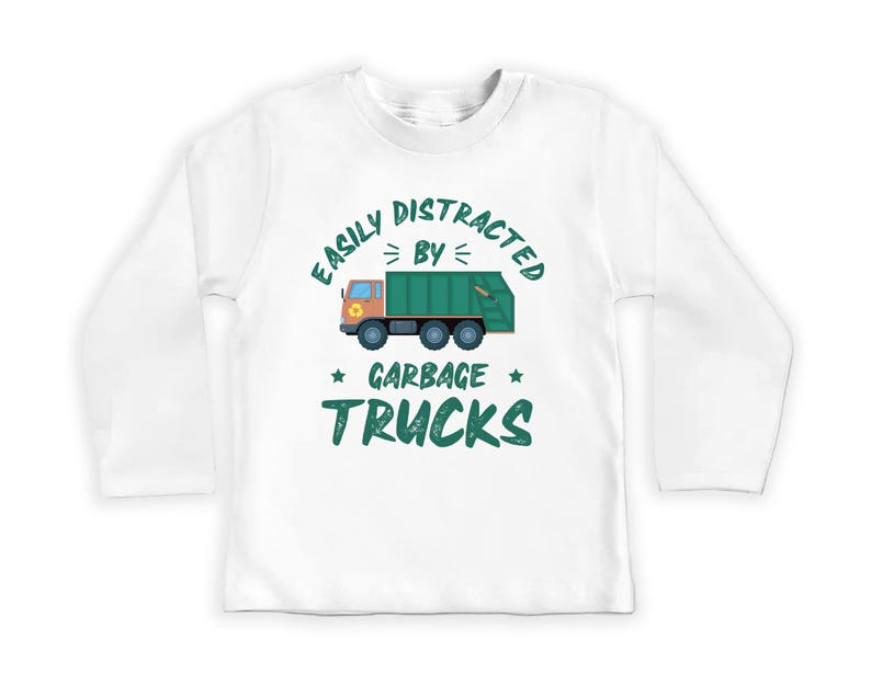 Garbage Truck Baby Bodysuit, Funny Truck Driver Birthday Gift for Boys and Girls