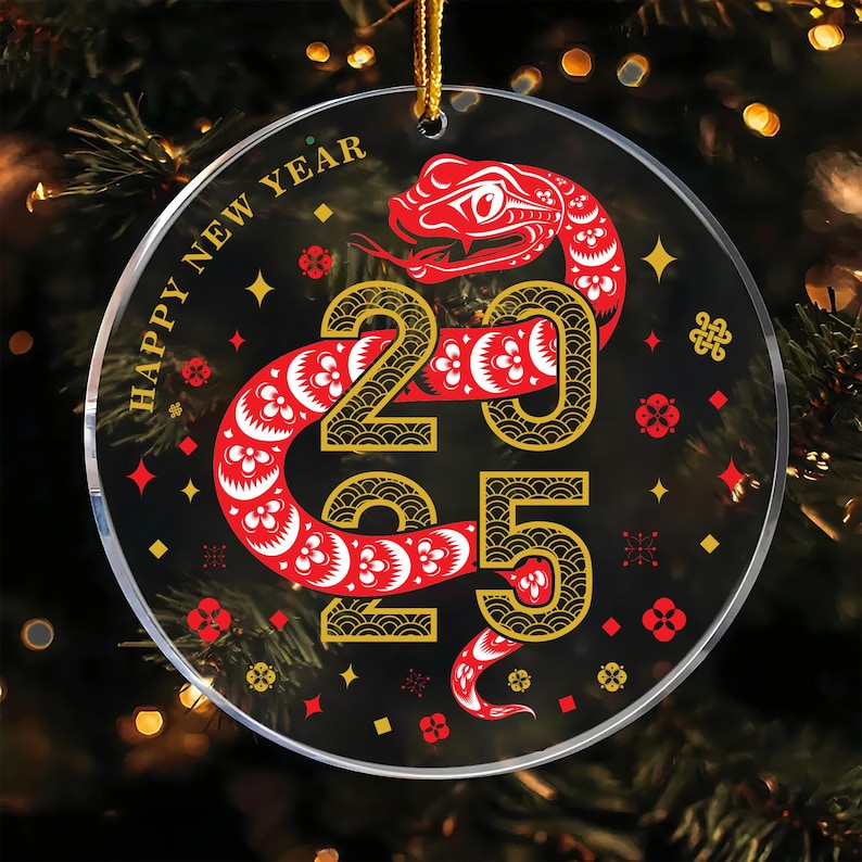 New Year 2025 Year Of The Snake Ornament, Snake Year Acrylic Ornament