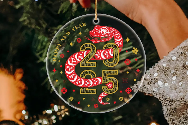 New Year 2025 Year Of The Snake Ornament, Snake Year Acrylic Ornament