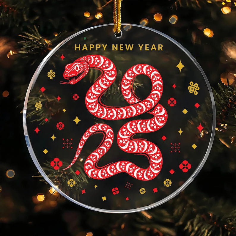 New Year 2025 Year Of The Snake Ornament, Snake Year Acrylic Ornament