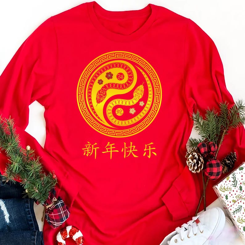 Year of the Snake Long Sleeve Shirt, Chinese New Year 2025 Shirt