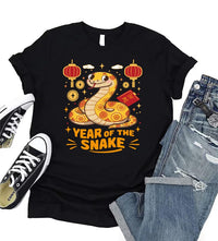 Year of the Snake Short Sleeve T-Shirt, Chinese New Year 2025 Shirt