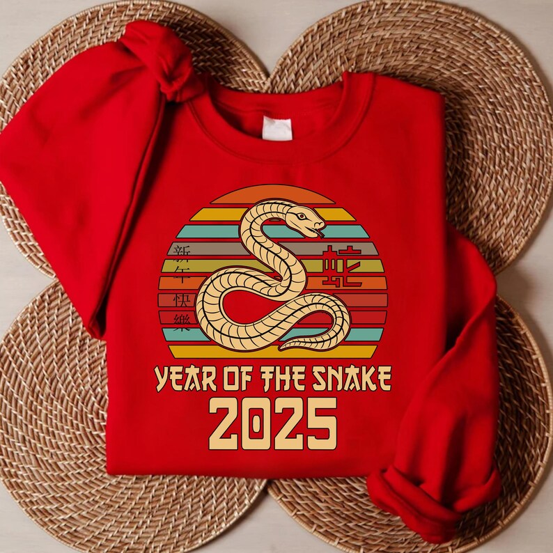 Vintage Year of the Snake Sweatshirt, 2025 Chinese New Year Sweatshirt