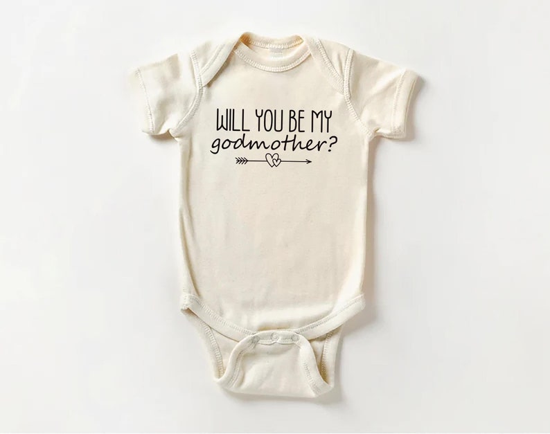 Will You Be My Godmother? Baby Shirt, Cute Pregnancy Announcement Baby Outfit