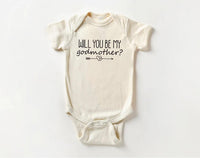 Will You Be My Godmother? Baby Shirt, Cute Pregnancy Announcement Baby Outfit