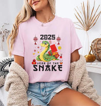 Year of the Snake Short Sleeve T-Shirt, Chinese New Year 2025 Shirt