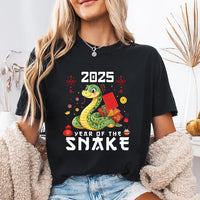 Year of the Snake Short Sleeve T-Shirt, Chinese New Year 2025 Shirt