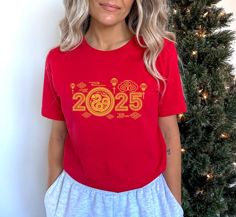 Year of the Snake Short Sleeve T-Shirt, Chinese New Year 2025 Shirt