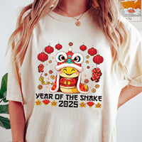 Year of the Snake Short Sleeve T-Shirt, Chinese New Year 2025 Shirt