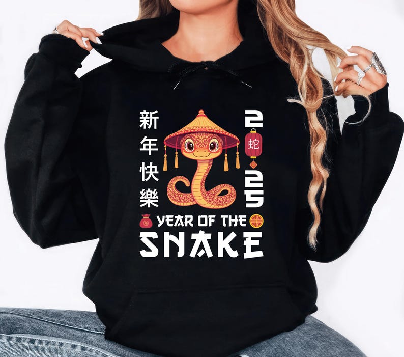 Year of the Snake Hoodie, 2025 Chinese New Year Hoodie