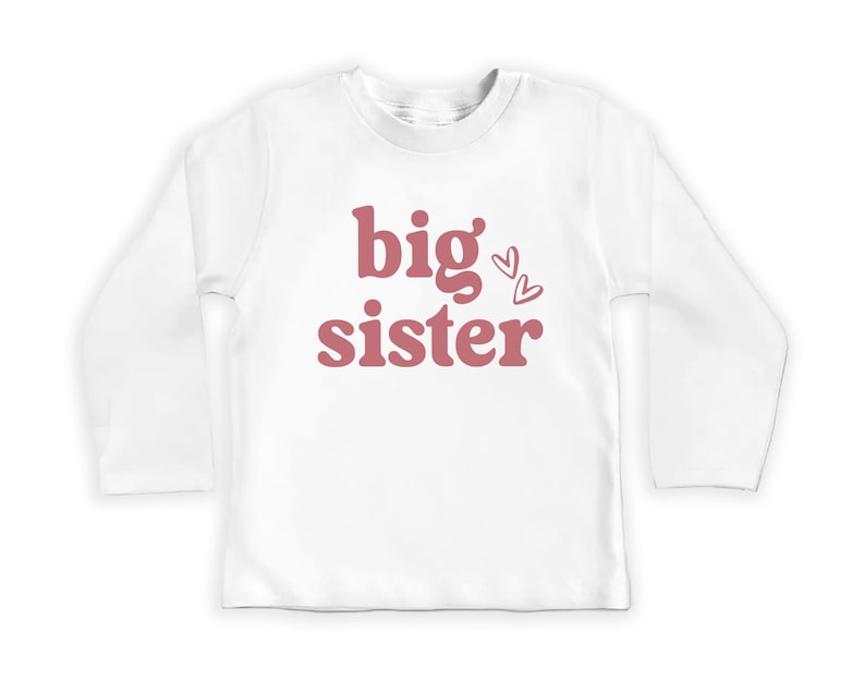 Big Sister Baby Shirt, Adorable Big Sister Gift for Girls, Pregnancy Announcement Pullover