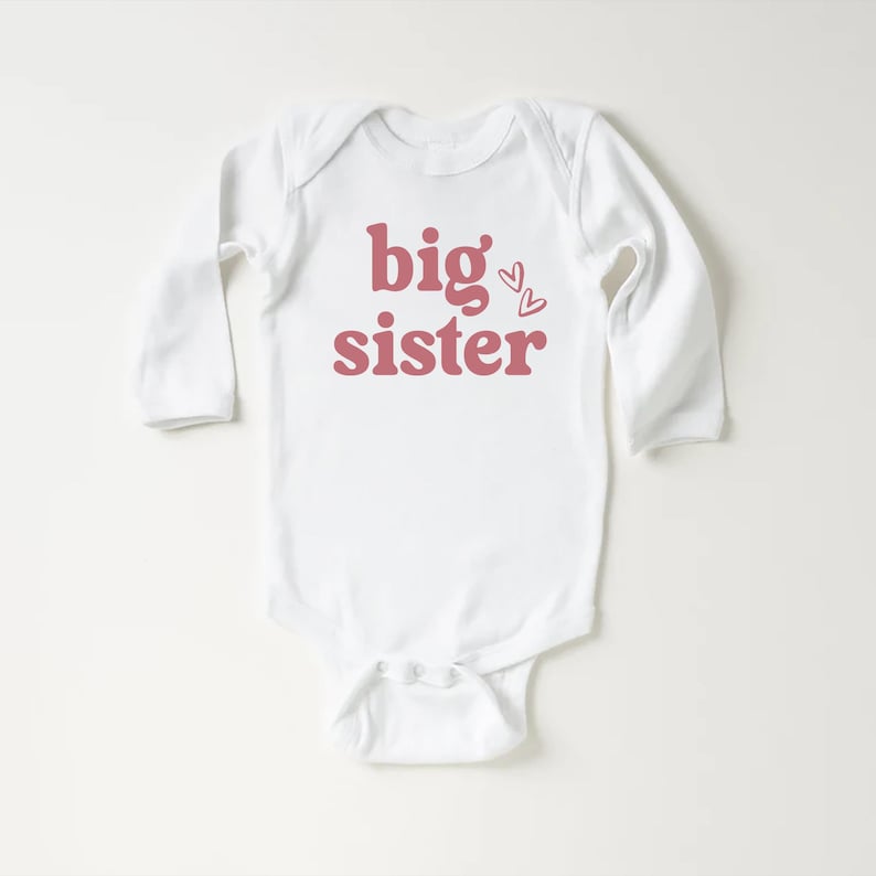 Big Sister Baby Shirt, Adorable Big Sister Gift for Girls, Pregnancy Announcement Pullover