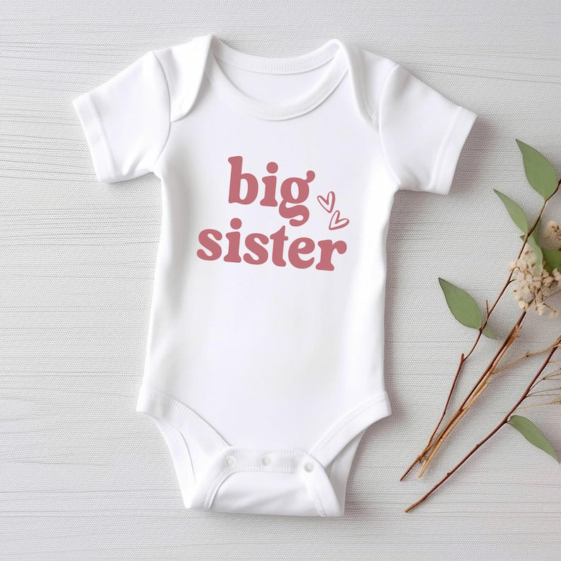 Big Sister Baby Shirt, Adorable Big Sister Gift for Girls, Pregnancy Announcement Pullover