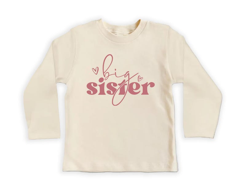 Big Sister Baby Shirt, Adorable Big Sister Gift for Girls, Pregnancy Announcement Pullover