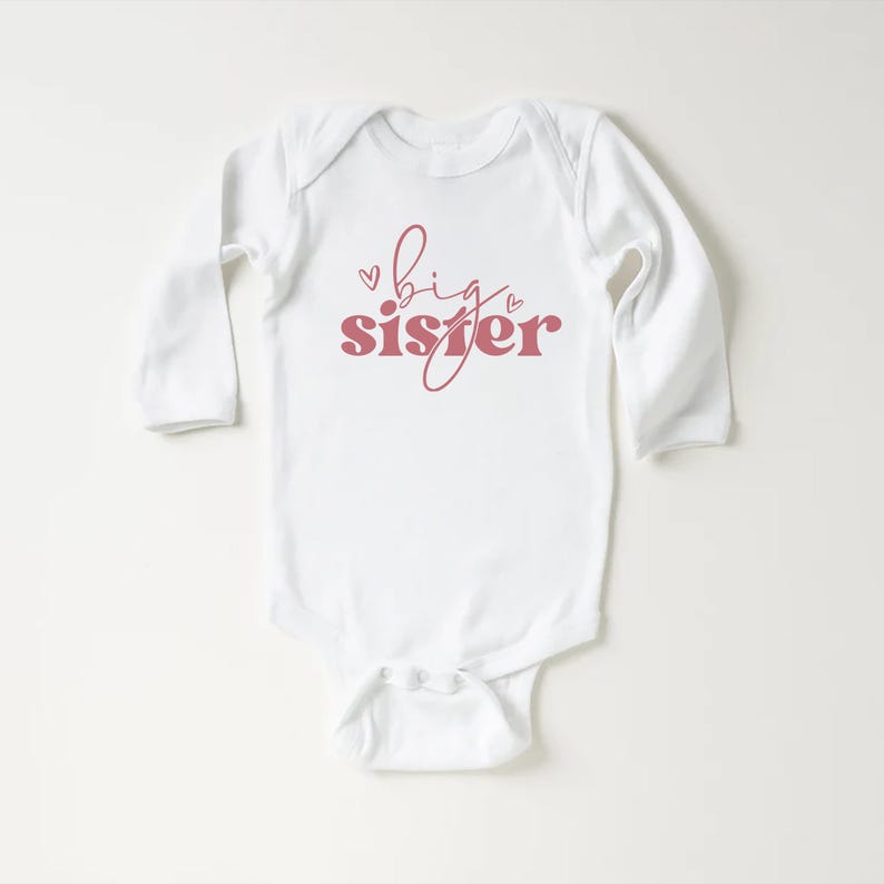 Big Sister Baby Shirt, Adorable Big Sister Gift for Girls, Pregnancy Announcement Pullover