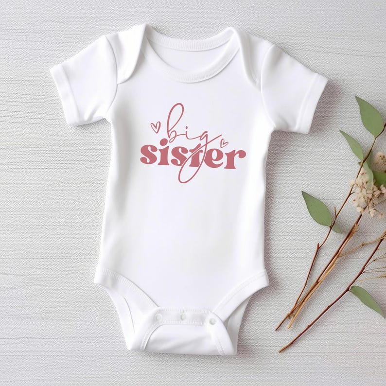 Big Sister Baby Shirt, Adorable Big Sister Gift for Girls, Pregnancy Announcement Pullover