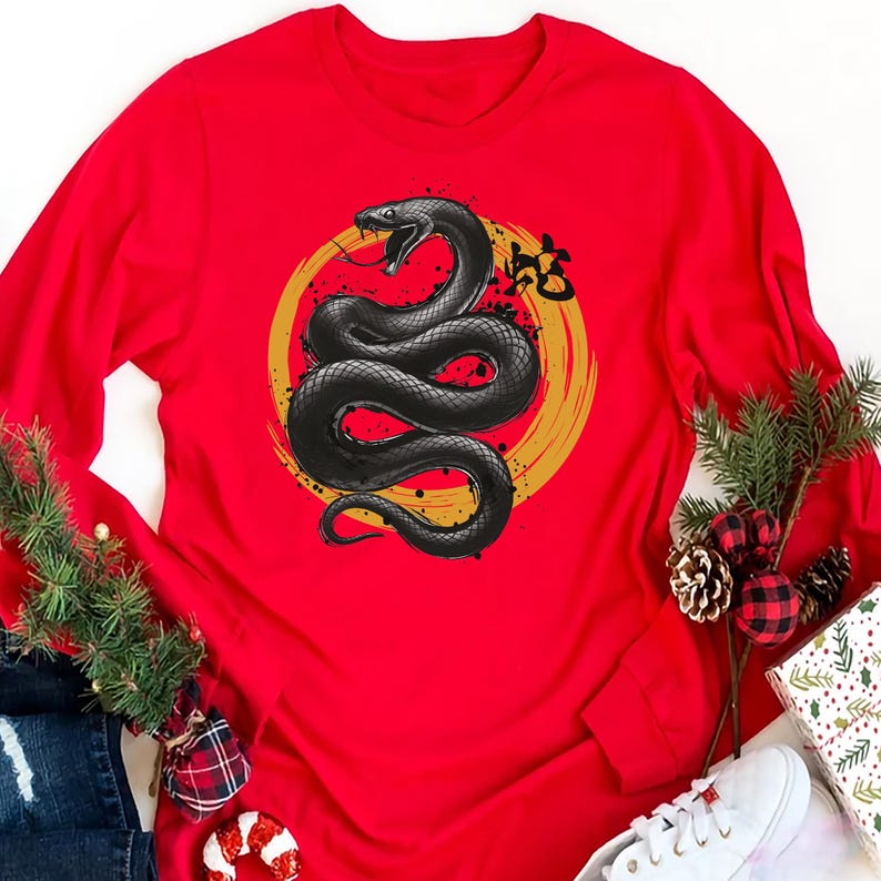 Year of the Snake Long Sleeve Shirt, Chinese New Year 2025 Long Sleeve Shirt